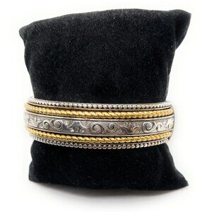 Brighton Vintage Gold/Silver Hinged Bracelet - 5143